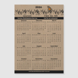 Garden Maintenance Service Magnetic 2026 Calendar