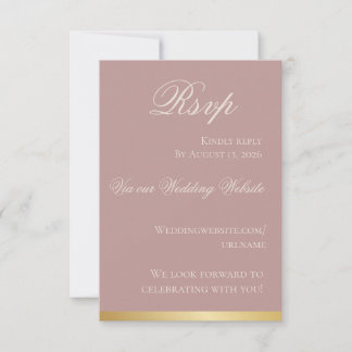 Garden Party Mauve and Gold RSVP Card