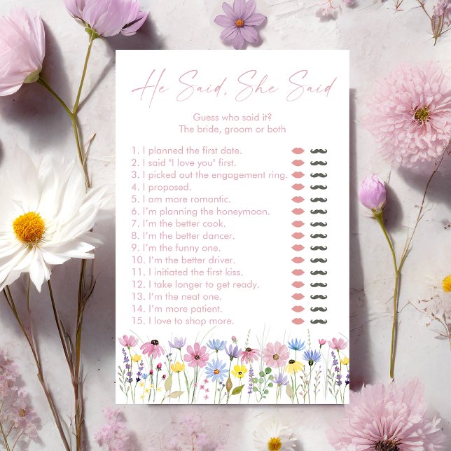 Garden Wildflowers He Said She Said Bridal Game (Criador carregado)
