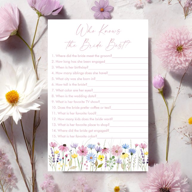 Garden Wildflowers Who Knows the Bride Best Game (Criador carregado)