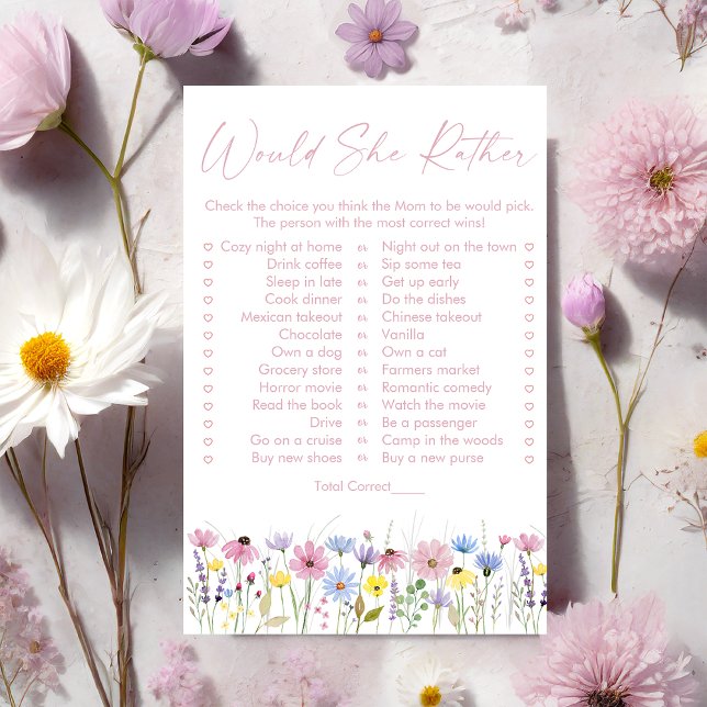 Garden Wildflowers Would She Rather Bridal Game (Criador carregado)