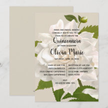 Gardenia Vintage Quinceñera Floral Convites