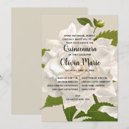 Gardenia Vintage Quinceñera Floral Convites