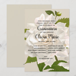 Gardenia Vintage Quinceñera Floral Convites