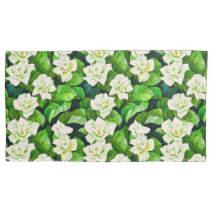 Gardenias brancas e folhas verdes de jade
