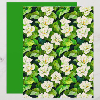 Gardenias brancas e folhas verdes de jade