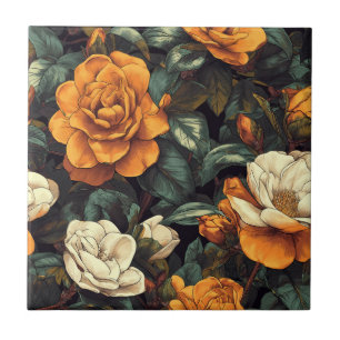 Gardênias Retro Elegantes Azulejos Para Parede de