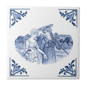 Gardenota Vintage Delft Canto Azul e Branco