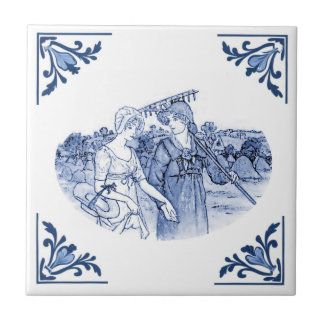 Gardenota Vintage Delft Canto Azul e Branco