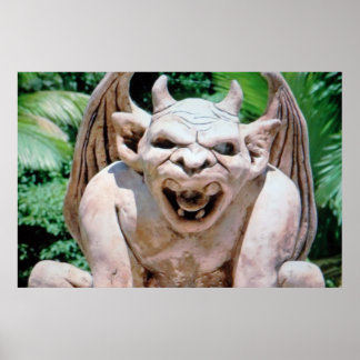 Gargoyle Na Poster De Jardim