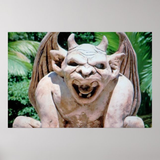 Gargoyle Na Poster De Jardim (Frente)