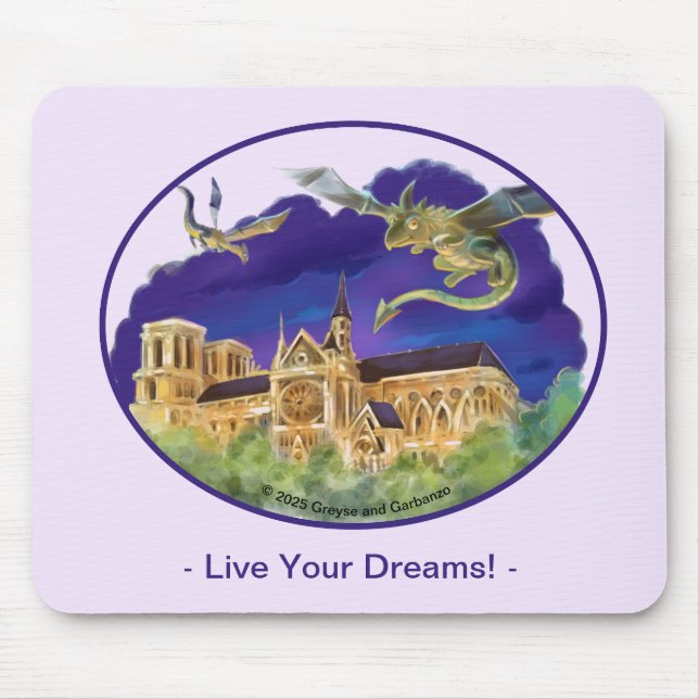 Gargula Notre Dame - Sonhos de Paris Mousepad (Frente)