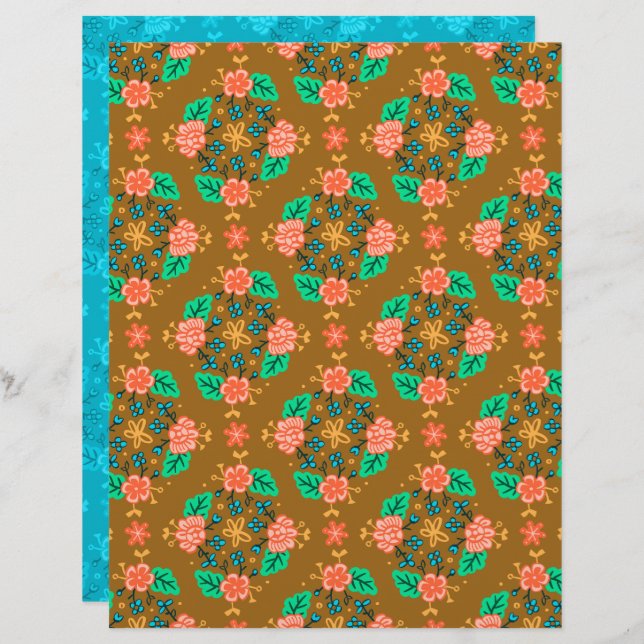 Garland Brown Scrapbook Paper (Frente/Verso)