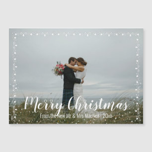Garland Trimmed Holiday Photo 5 x 7 Magnetic Card