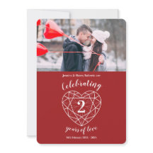 Garnet coração aniversário 2 anos convites para fo