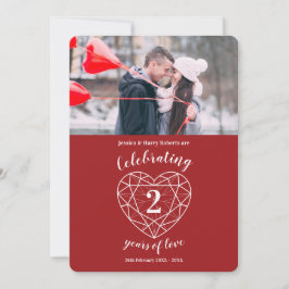 Garnet coração aniversário 2 anos convites para fo