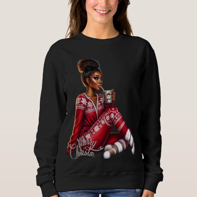 Garota Aconchegante de Natal – Camiseta Manga Long (Frente)