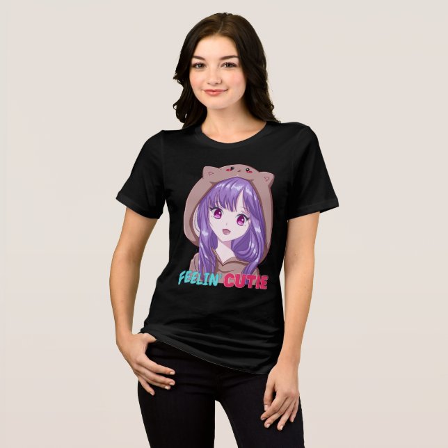 Garota Adolescente Sentindo-se Fofa Anime de Cabel (Frente Completa)