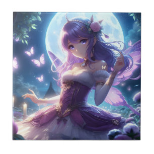 Garota Anime Asa de Borboleta Violeta Fada da Lua
