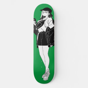 Garota Anime Na Cidade Do Skateboard