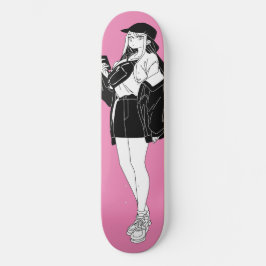 Garota Anime Na Cidade Do Skateboard