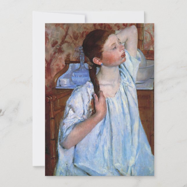 Garota arranjando seu cabelo | Mary Cassatt (Frente)