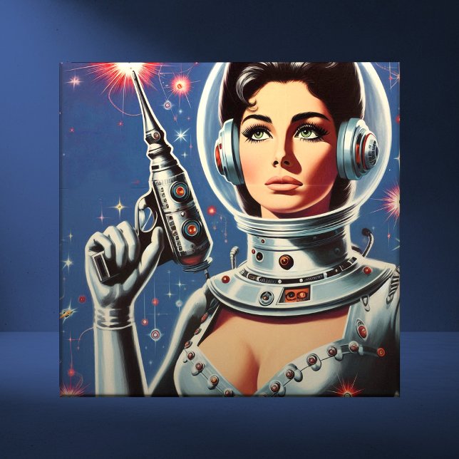 Garota Astronauta de Ficção Científica Vintage (Criador carregado)