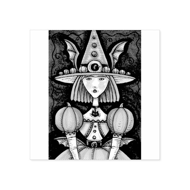 GAROTA-BATALHA, CARIMBO DE BORRACHA GÓTICO (Impressão)