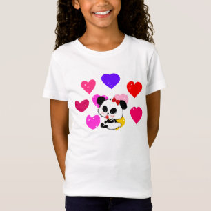 Garota bonita O arco-íris Panda adora camisetas