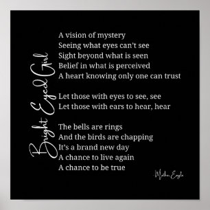 Garota Brilhante, Poster de Poem Wall Inspiron