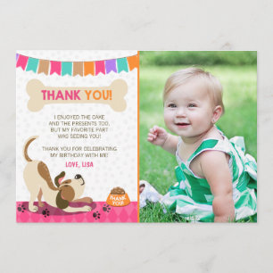 Garota Cartões de agradecimentos De Cachorro-Ty