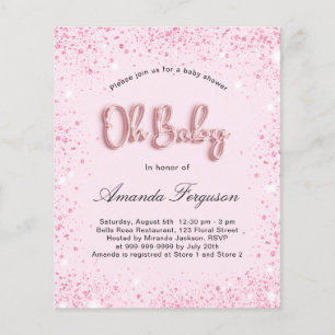 Garota Chá de fraldas do orçamento brilha cor-de-r