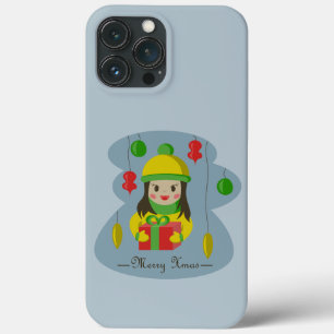 Garota com caixa de presentes de Natal