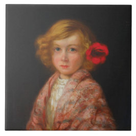 Garota com Flor Vermelho no Cabelo