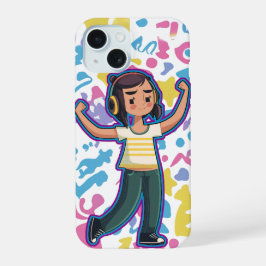 Garota com fones de ouvido confiantes e relaxantes