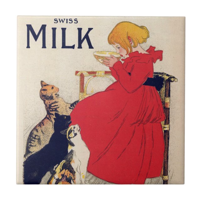 Garota com Gatos, Poster vintage, Alexandre Steinl (Frente)