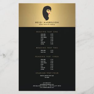 Garota com Lashes no Folheto de Beleza Dourada