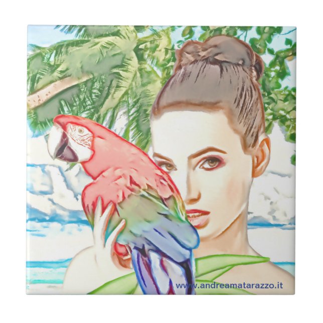 Garota com papagaio (Frente)