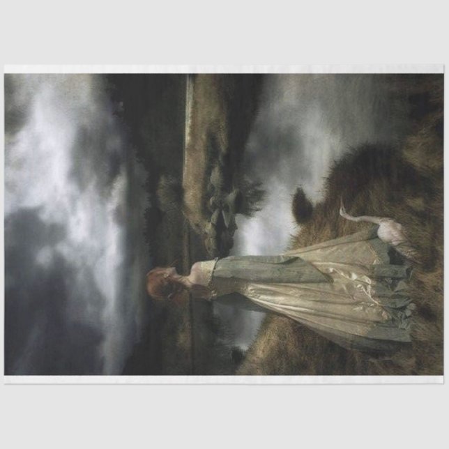 Garota com papel de corte de ganso (Frente )