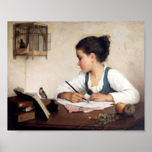 Garota com Poster de pássaro