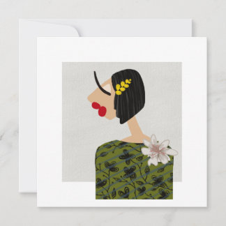 Garota da Moda 2 Cartão de Arte de Ilustração de M