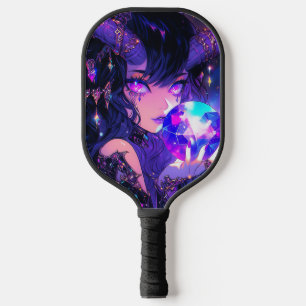 Garota de animação de demônio de cristal roxo