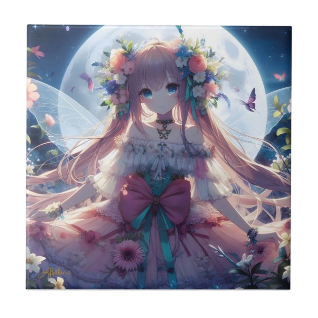 Garota de Anime Flor Lua Fada (Frente)