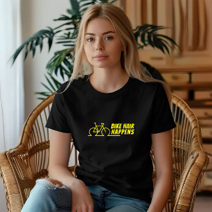 Garota de Bicicleta Montanha Ironia amarelo preto
