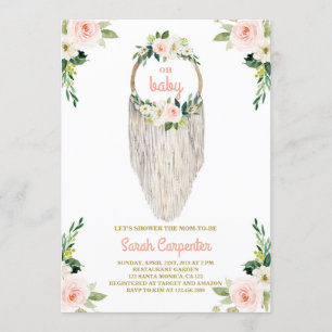 Garota de convite do chá de fraldas Macrame