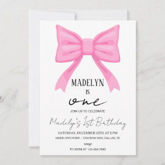 Garota de Convite para primeiros aniversarios Rosa