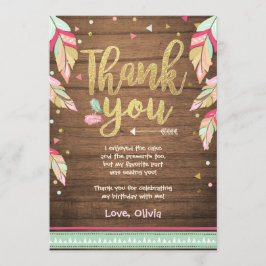 Garota de ouro rosa de Cartões de agradecimentos s