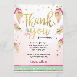 Garota de ouro rosa de Cartões de agradecimentos s