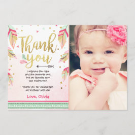 Garota de ouro rosa de Cartões de agradecimentos s