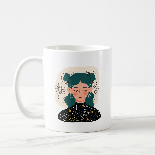 Garota de Xícara de Café Simples (Esquerda)